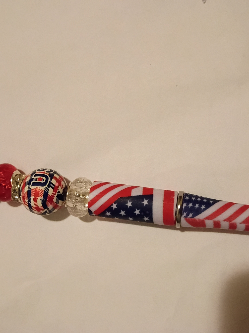 Patriotic USA Flag Beaded Pen